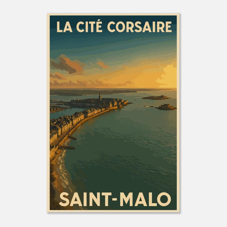 Affiche Saint-Malo, la cité corsaire au couchant, vue 4