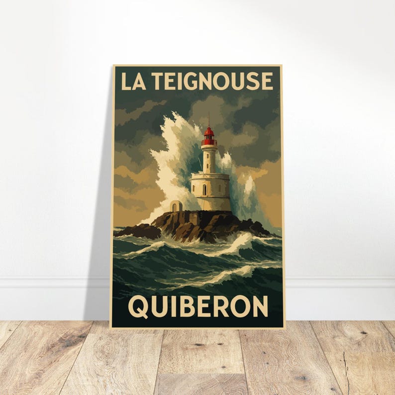 Affiche vintage Le phare de la Teignouse