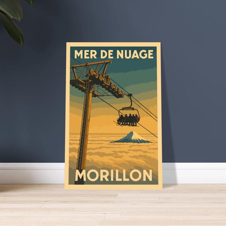 Affiche vintage Mer de nuages à Morillon