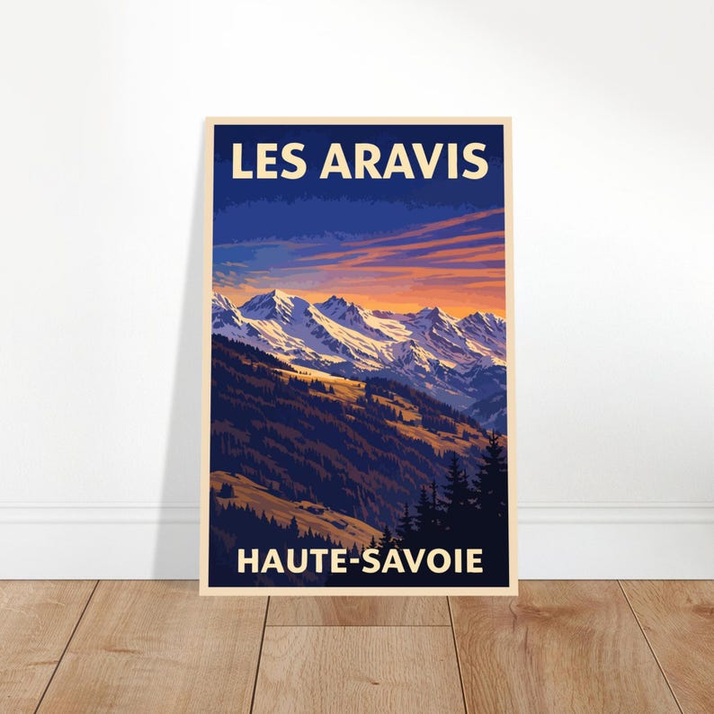 Affiche vintage Les Aravis, Haute-Savoie