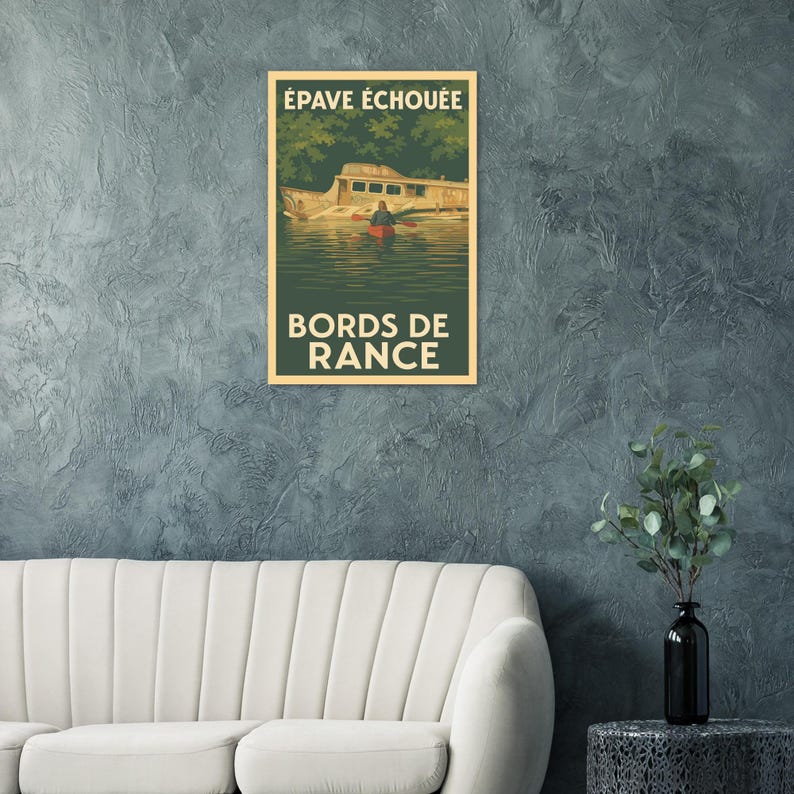 Affiche L'épave échouée, kayak sur la Rance, vue 2