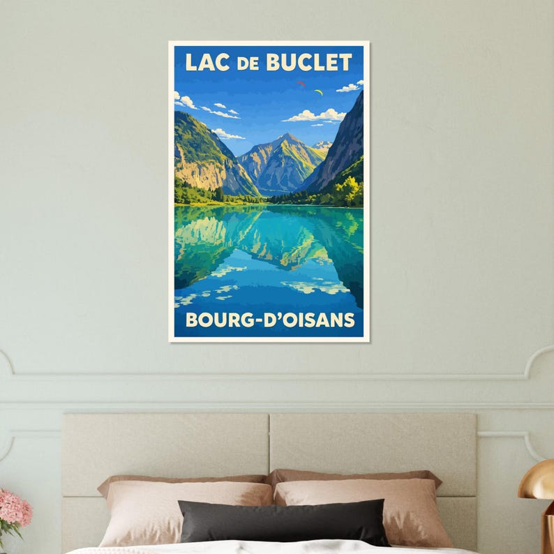Affiche Le lac de Buclet, Bourg-d'Oisans, vue 2