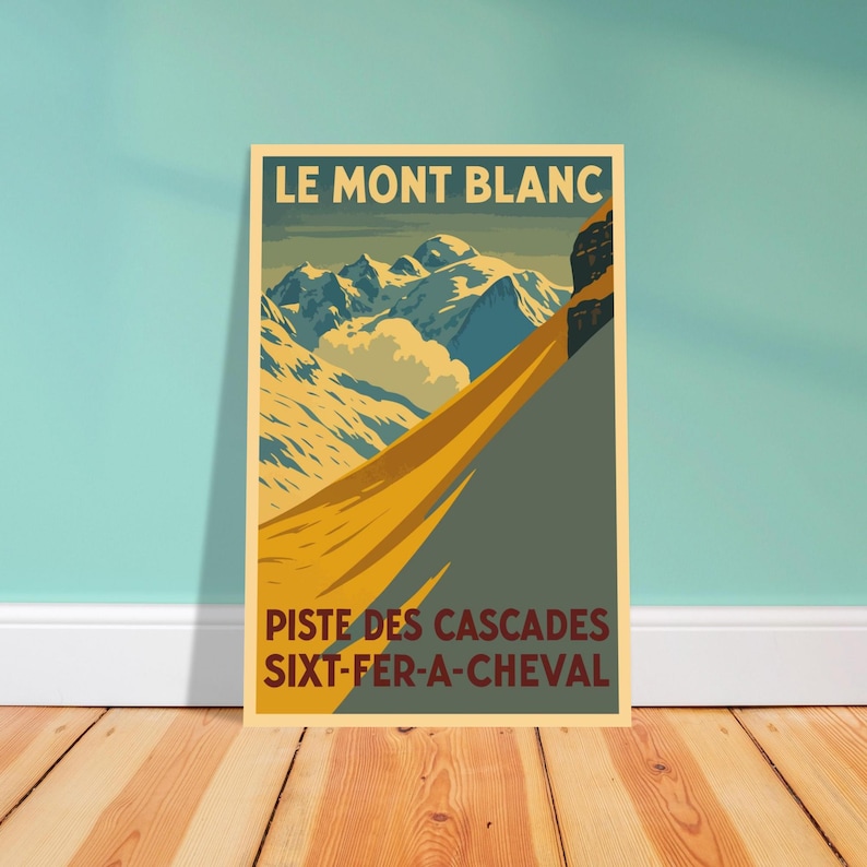 Affiche vintage Flaine, la piste des Cascades