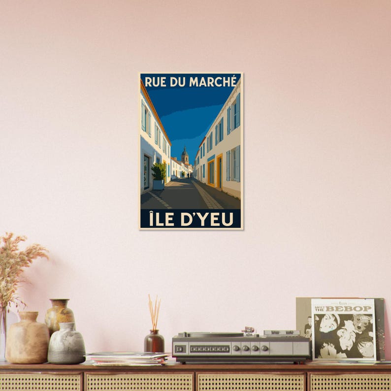 Affiche La rue du Marché, Île d'Yeu, vue 3
