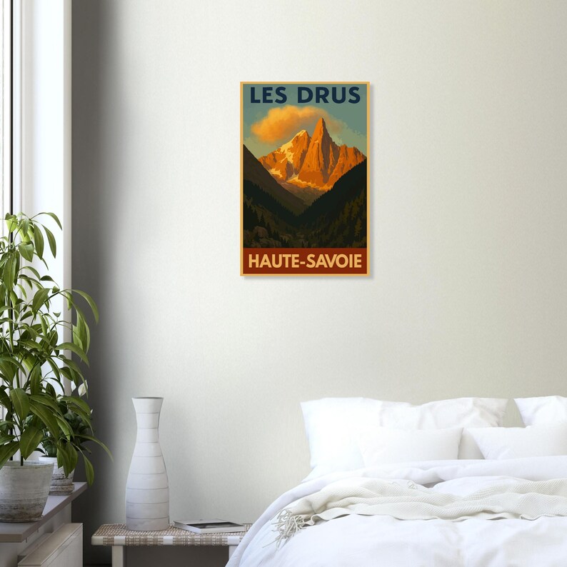 Affiche Les Drus, Chamonix, vue 4