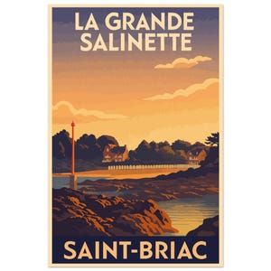 Manifesto vintage La Grande Salinette Saint-Briac – Manifesto retrò Mare della Bretagna