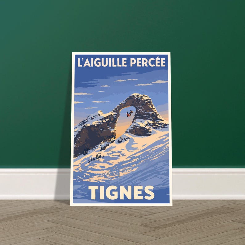 Affiche vintage L'Aiguille Percée, Tignes