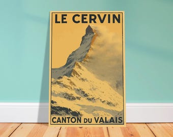 Matterhorn Poster – Vintage wall art, chalet decor, mountain poster, mountaineering gift