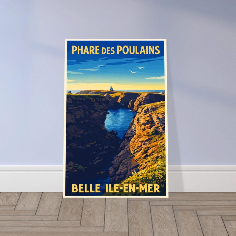 Affiche vintage Le phare des Poulains