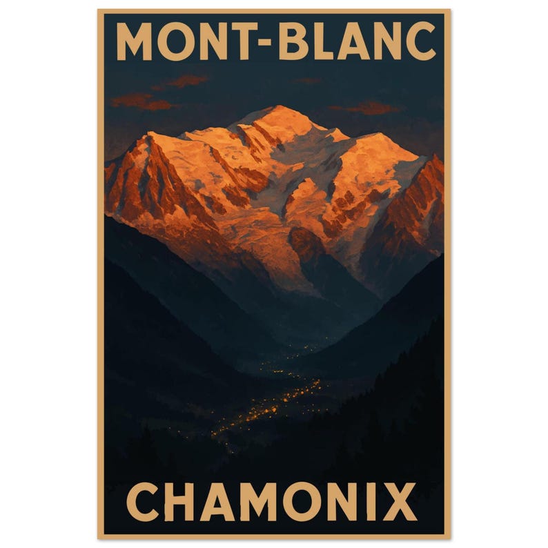 Affiche Le Mont-Blanc depuis Chamonix, vue 4