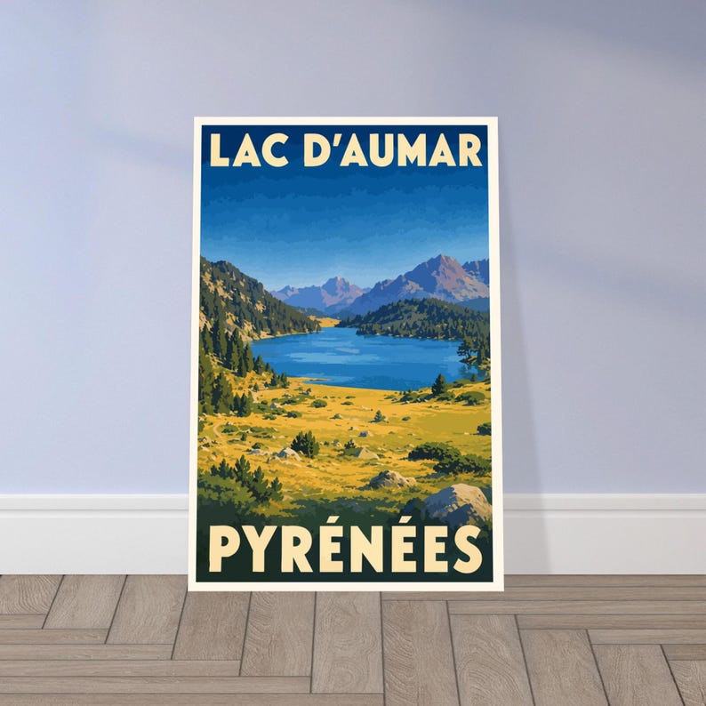 Affiche vintage Le lac d'Aumar