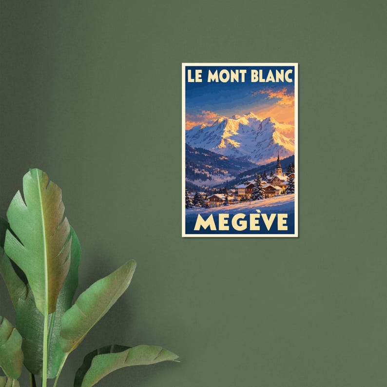Affiche Megève et le Mont Blanc, vue 4