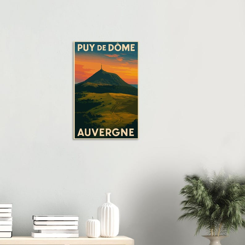 Affiche Le Puy de Dôme au coucher du soleil, vue 5