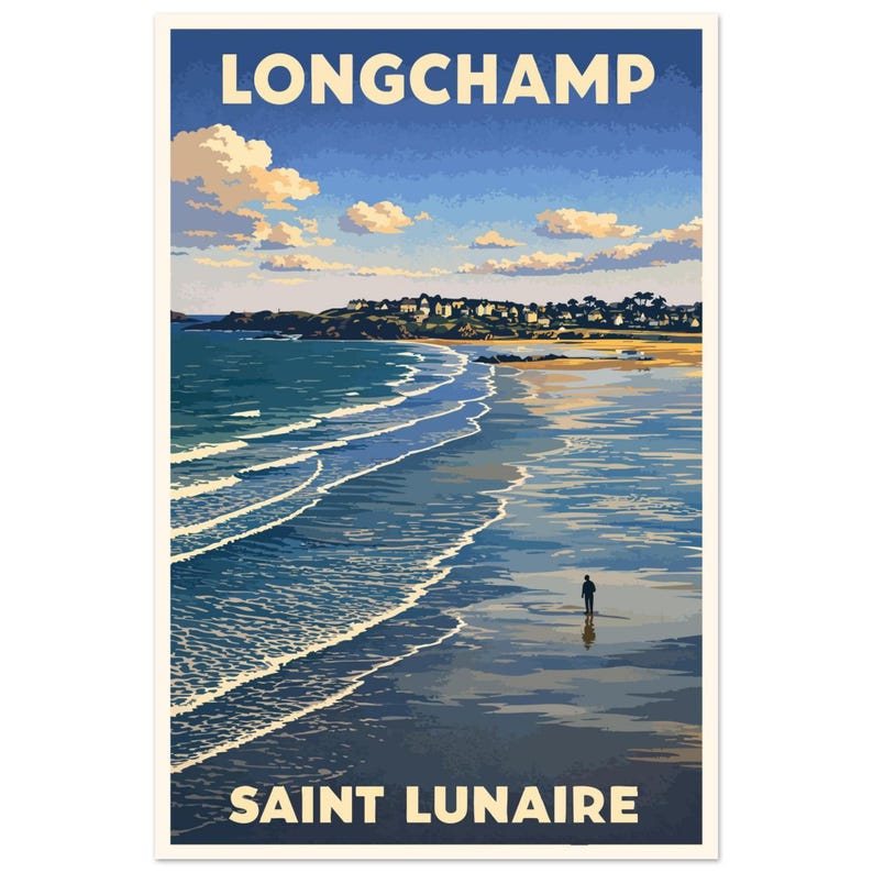Affiche Saint-Lunaire, plage de Longchamp, vue 3