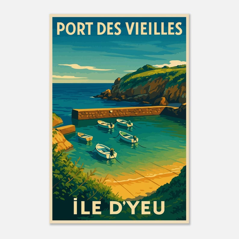 Affiche Port des Vieilles, Île d'Yeu, vue 4