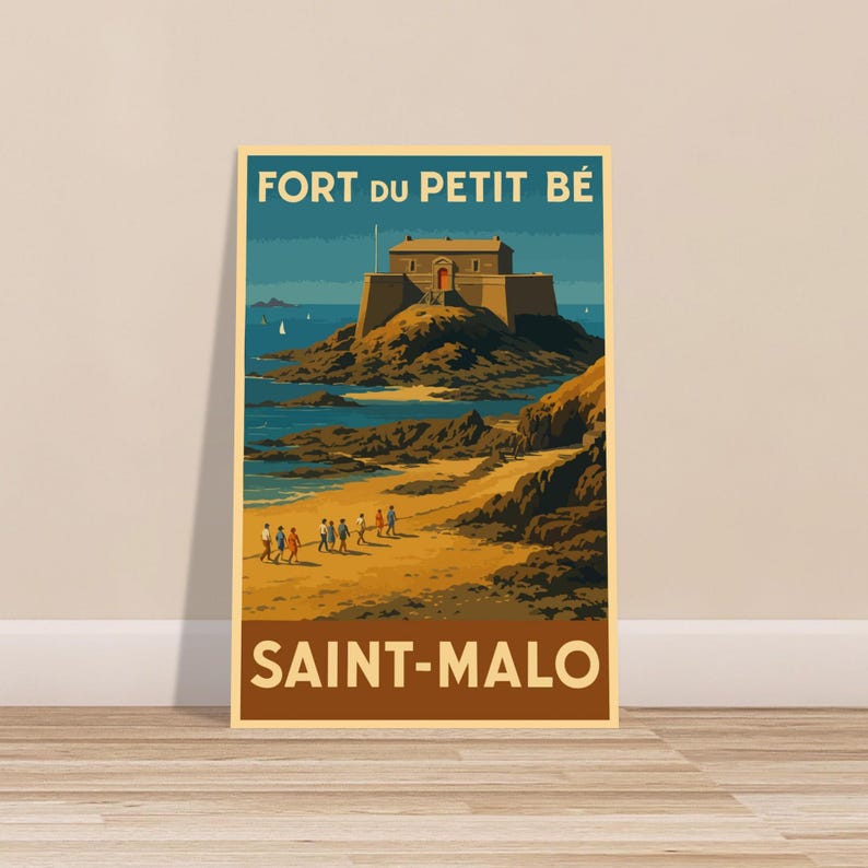 Affiche vintage Saint-Malo, le fort du Petit Bé