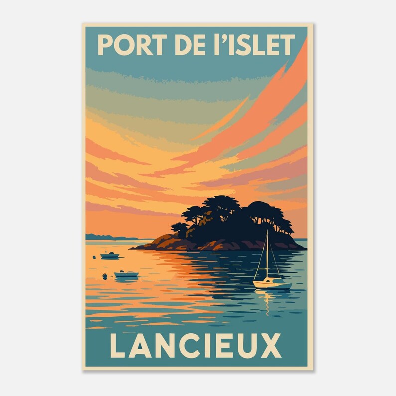 Affiche Lancieux, soleil couchant, vue 3