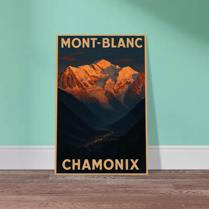 Affiche vintage Le Mont-Blanc depuis Chamonix