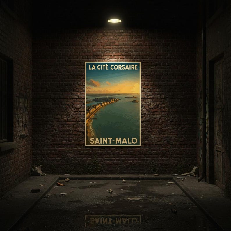 Affiche Saint-Malo, la cité corsaire au couchant, vue 2
