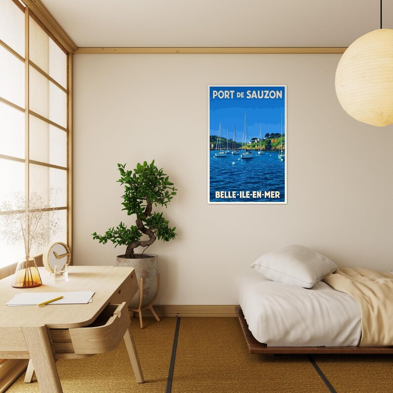 Affiche Le port de Sauzon, vue 2