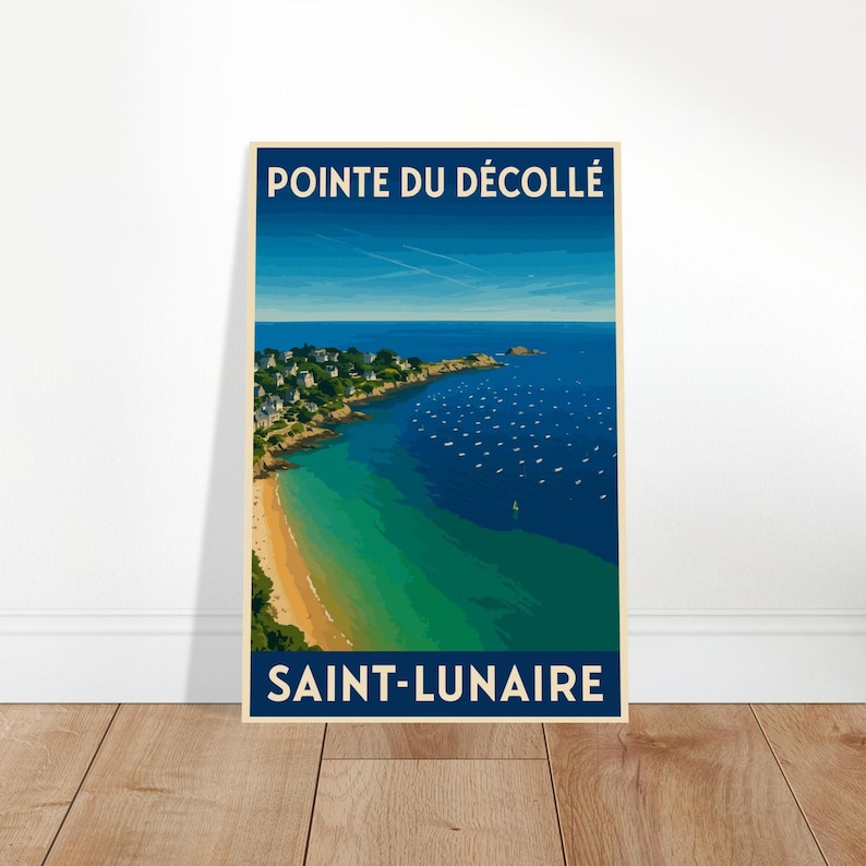 Affiche vintage Saint-Lunaire, la pointe du Décollé