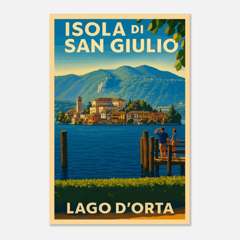 Affiche Isola di San Giulio, lac d'Orta, vue 2