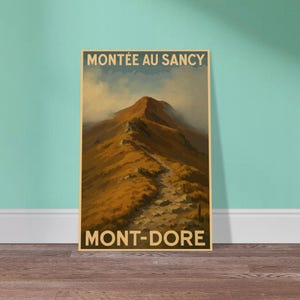 Poster for the Ascent to Sancy – Mont-Dore | Vintage Auvergne Poster | Retro Illustration of the Massif Central