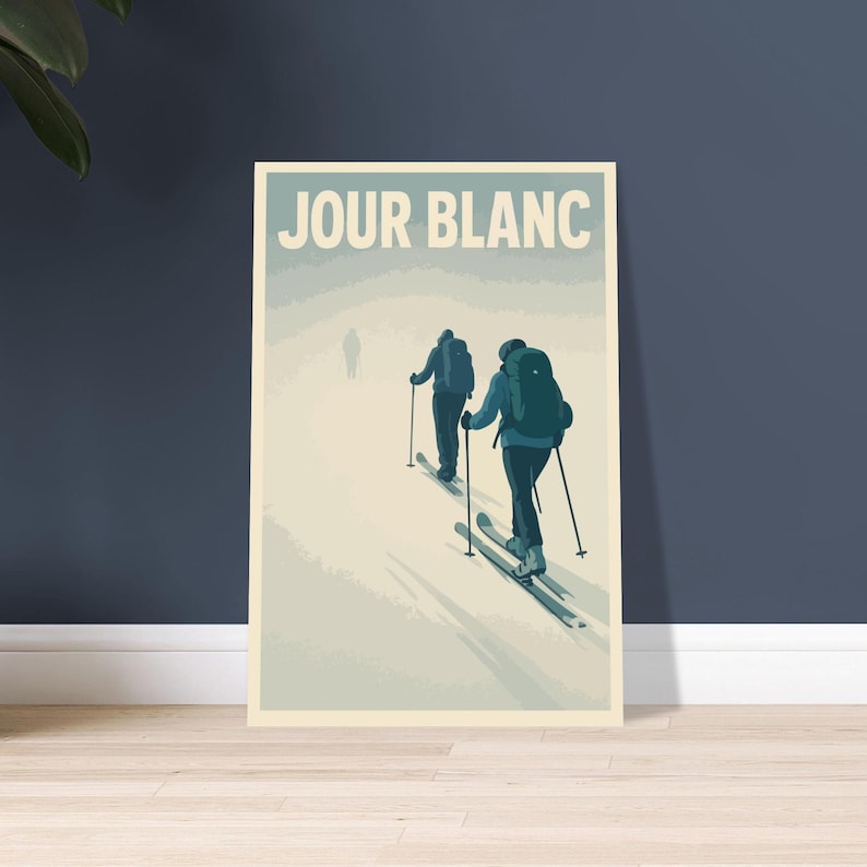 Affiche vintage Ski de randonnée dans les Alpes