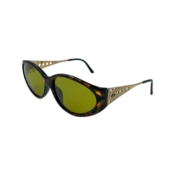90's/Y2K Wrap Around Cat Eye Christian Dior Optyl Sunglasses Eyewear Tortoise Shell Frames Green Gradient Lenses Designer High Fashion