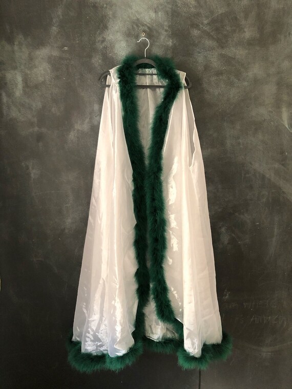1990's White Iridescent Sheer Polyester Chiffon Ro