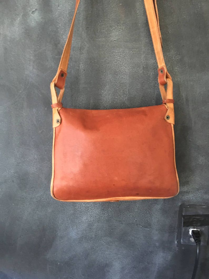 80s BREE Rugged Distressed Tan Leather Messneger Bag Briefcase | Etsy