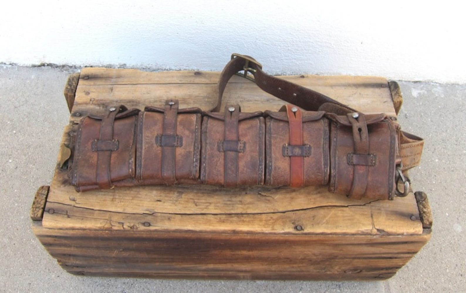 Vintage WWI WWII Swedish Mauser Leather Ammo Belt Bandolier Etsy