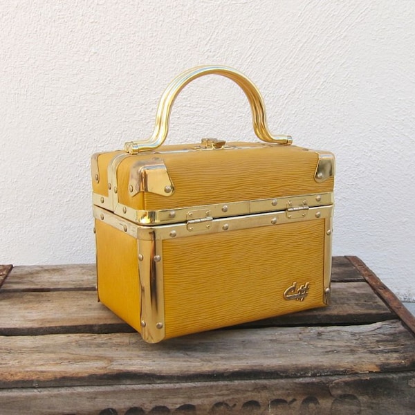 Vintage Mustard Yellow Epi Leather Boxed Lunchbox Handbag