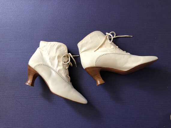 1980's Stuart Weitzman Victorian Inspired Ankle Bo