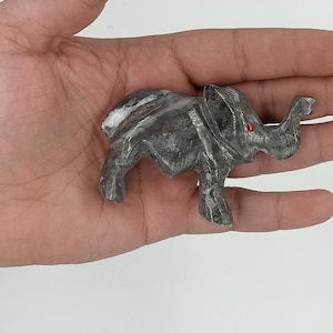 Marble Elephant Statue for Office Desk Accent Marble Sculpture African Design Home Display Animal Figurine Black Marble Dad Gift Office
