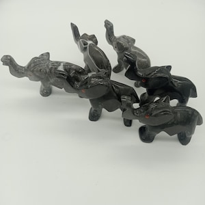 Elephant Figurines on marble, elegant sculpture animal , natural stone home decor,gift for her