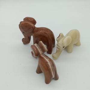 Handmade Soapstone Elephant Sculpture Set - Perfect for Home Decor, Gifting, or Adding to Your Collection