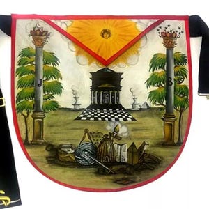 Freimaurer Regalia Handgemalt Masonic Schürze-Unikat Handwerk Freimaurer Schürze Masonic Freimaurer Regalia