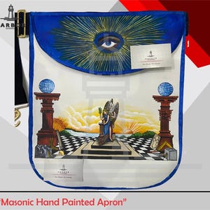 Freimaurer Schürze Komplett Handbemalt Freimaurer Lammfell Schürze Masonic Freemason Regalia