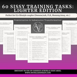 60 Sissy Training Tasks: Lighter Edition | Digital Download | Feminine Transformation | Beginner-Friendly Sissy Tasks | D/s Lifestyle Tool