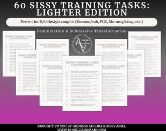 60 Sissy Training Tasks: Lighter Edition | Digital Download | Feminine Transformation | Beginner-Friendly Sissy Tasks | D/s Lifestyle Tool
