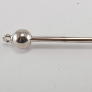 Vintage Silver Plated Brass Round  End Collar Bar w Chain Loop New Old Stock DIY Unfinished