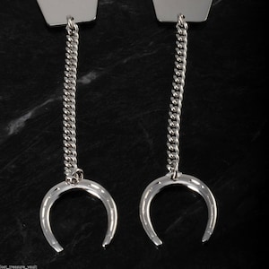 Vintage Horse Shoe Chain Tag Finding Jewelry Making Sewing DIY Repurpose Pair A
