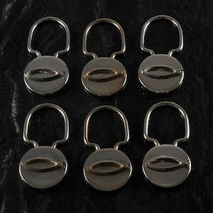 6 Vintage Silver Tone Metal JESUS FISH  Key Chains Religious  New Old Stock w 1950&#39;s&#39;s USA