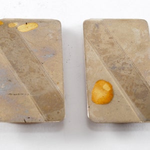 Vintage Money Clip Traditional Diagonal Etched Design Silver Plated Brass Metal NOS 1950&#39;s Damaged