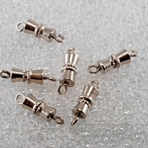Vintage Fass Schraube Verschluss Hut Silber vergoldet Metall Set von 6 DIY Schmuck machen B