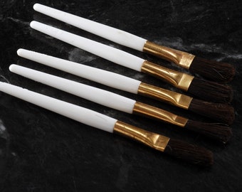 Lote de 5 pinceles artesanales vintage Camel Hair Mini pinceles de pintura New Old Stock 1970's