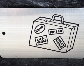 Etiquetas de equipaje vintage, latón chapado en plata, metal, bricolaje, inacabado, nuevo stock antiguo