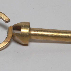 Rare Old Brass Skeleton Key Ring 1940's Antique KEY FOB RING Finding image 3