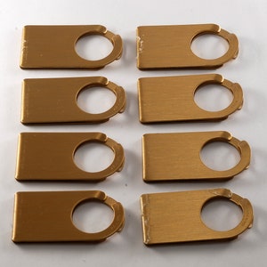 Lot Of 8 Vintage Money Clip Gold Plated Brass  w Hole NOS 1950&#39;s Needs Loosening USA